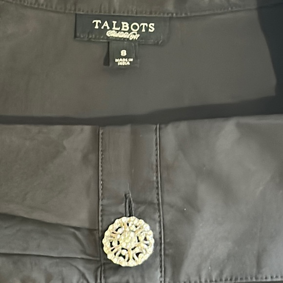 Talbots, Black, Collared, Fitted, Button Down Top, Size 8 - Picture 8 of 11